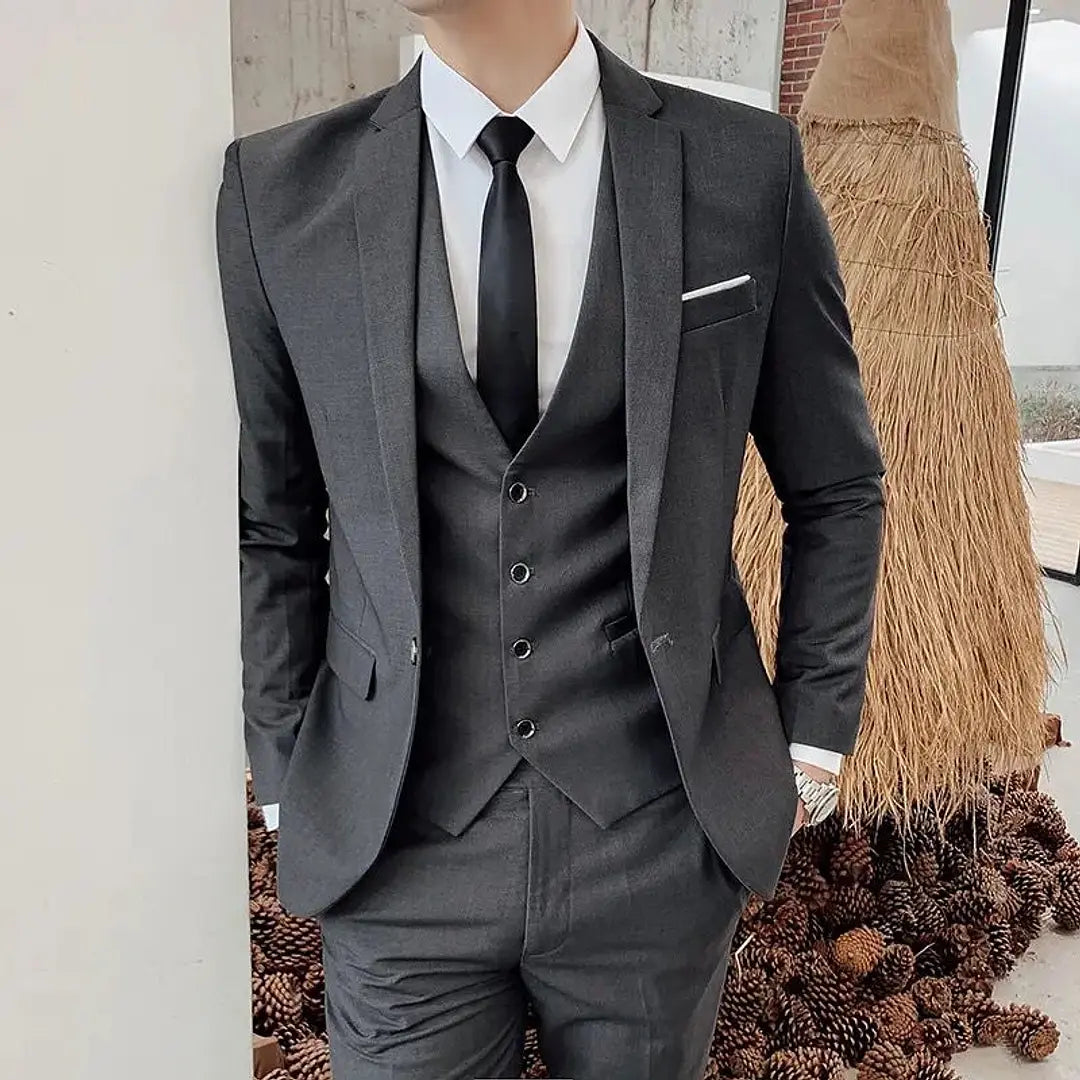 TERNO GRIS OSCURO 3 PIEZAS