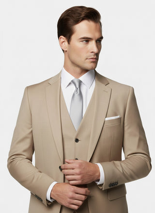 TRAJE 3 PIEZAS BEIGE