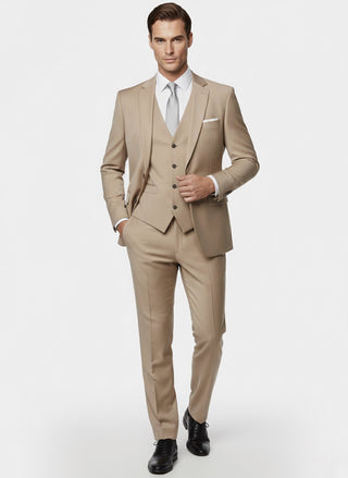 TRAJE 3 PIEZAS BEIGE